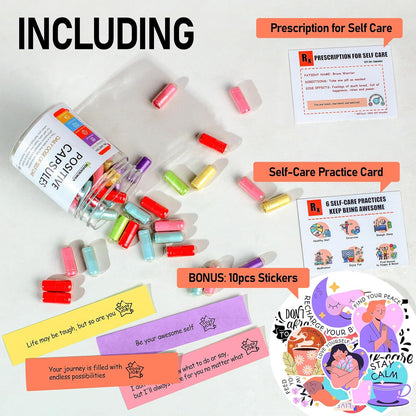 Positive Messages in a Bottle (60+ Positive Affirmations),Self Care Gifts for Women Men Stress Relief Get Well Soon,Self Care Kit Pre-Written Daily Messages for Relaxation,Inspiration